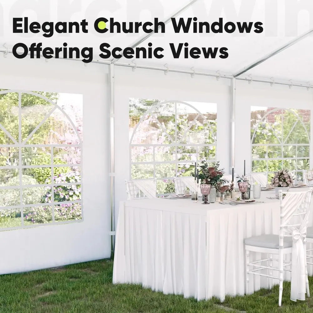 20x40 Party Tent Heavy Duty Outdoor Canopy Tent Carport Wedding Event Shelter BBQ Wedding Tents for Parties with Storage Bags(C