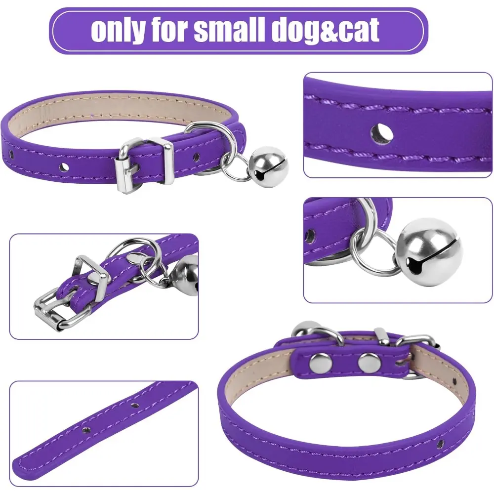 Purple Mini Teacup Dog Collar, 3/8 Inch Wide
