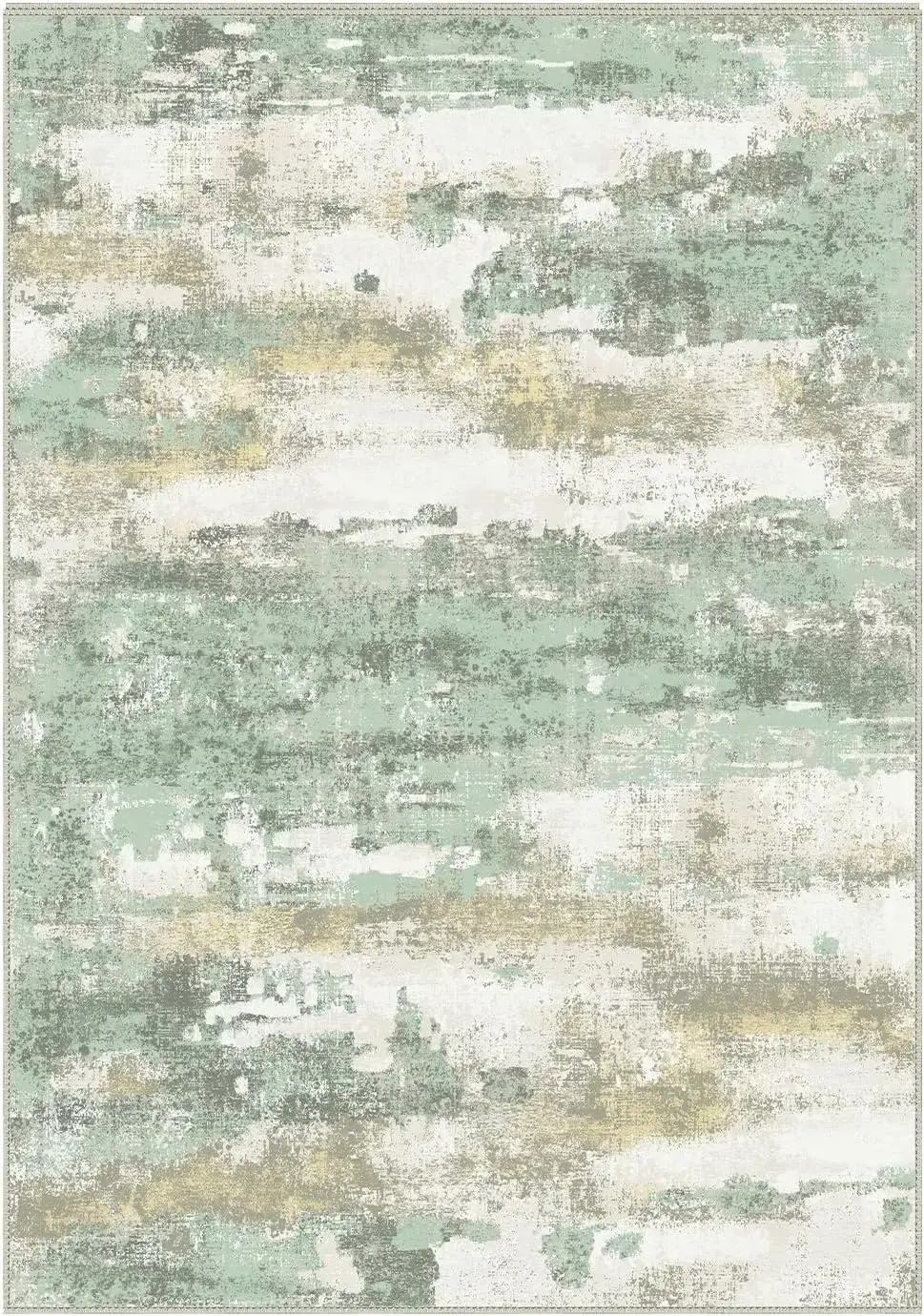 Area Rugs 5x7 for Living Room Bedroom, Modern Abstract Machine Washable Large Light Green Rug Soft Rug, Low Pile Floor Carpet