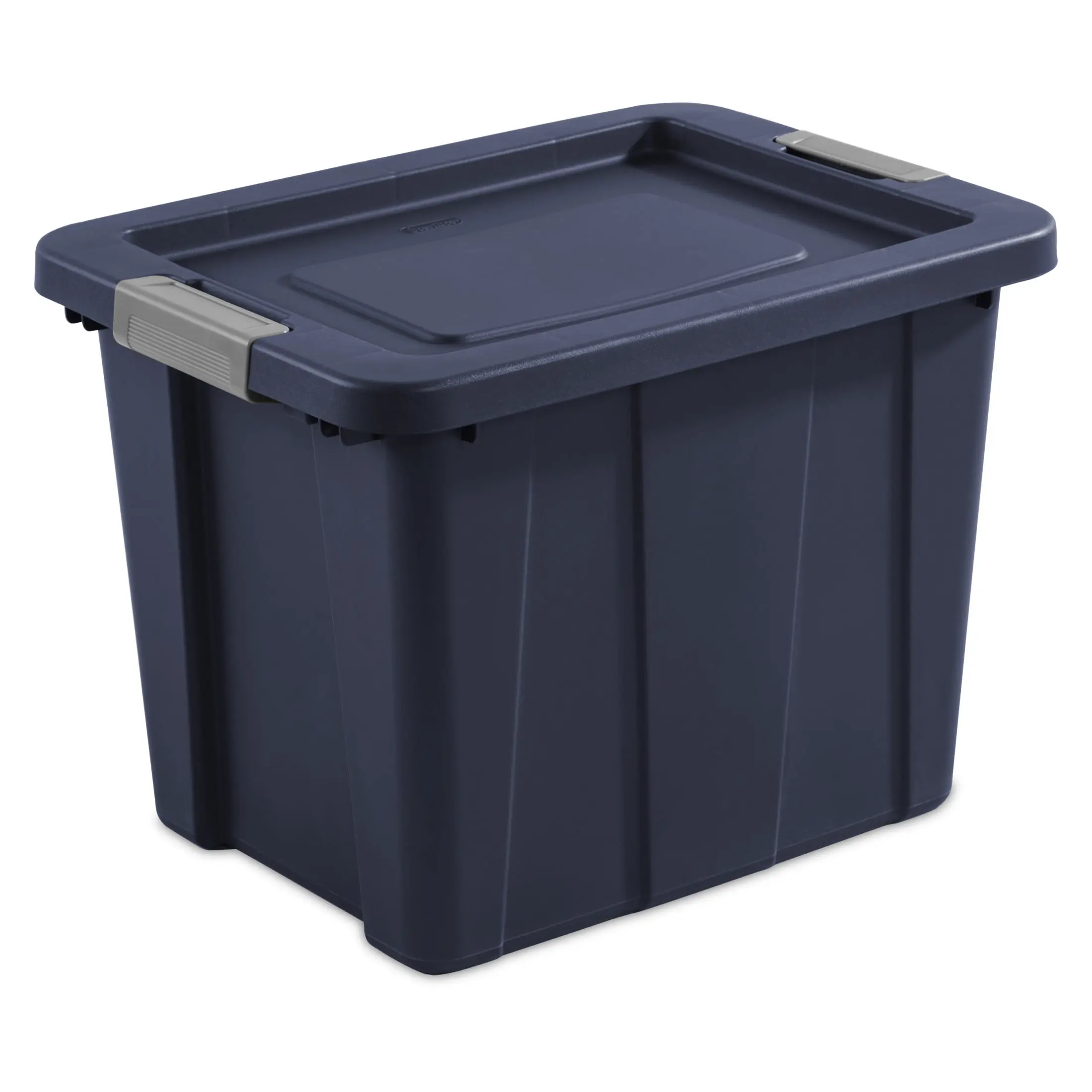 18 Gallon Latching Tuff1 Tote, Rugged Plastic Bin with Lid, Dark Blue, 6 Count