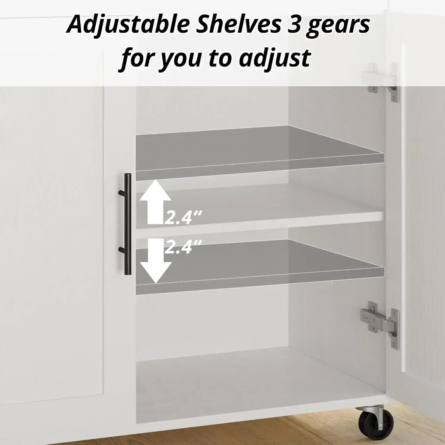 Rolling Kitchen Island Table on Wheels, Storage Cabinet, Drawer, Spice Rack, Towel Rack, Kitchen Cart, White with Drop Leaf