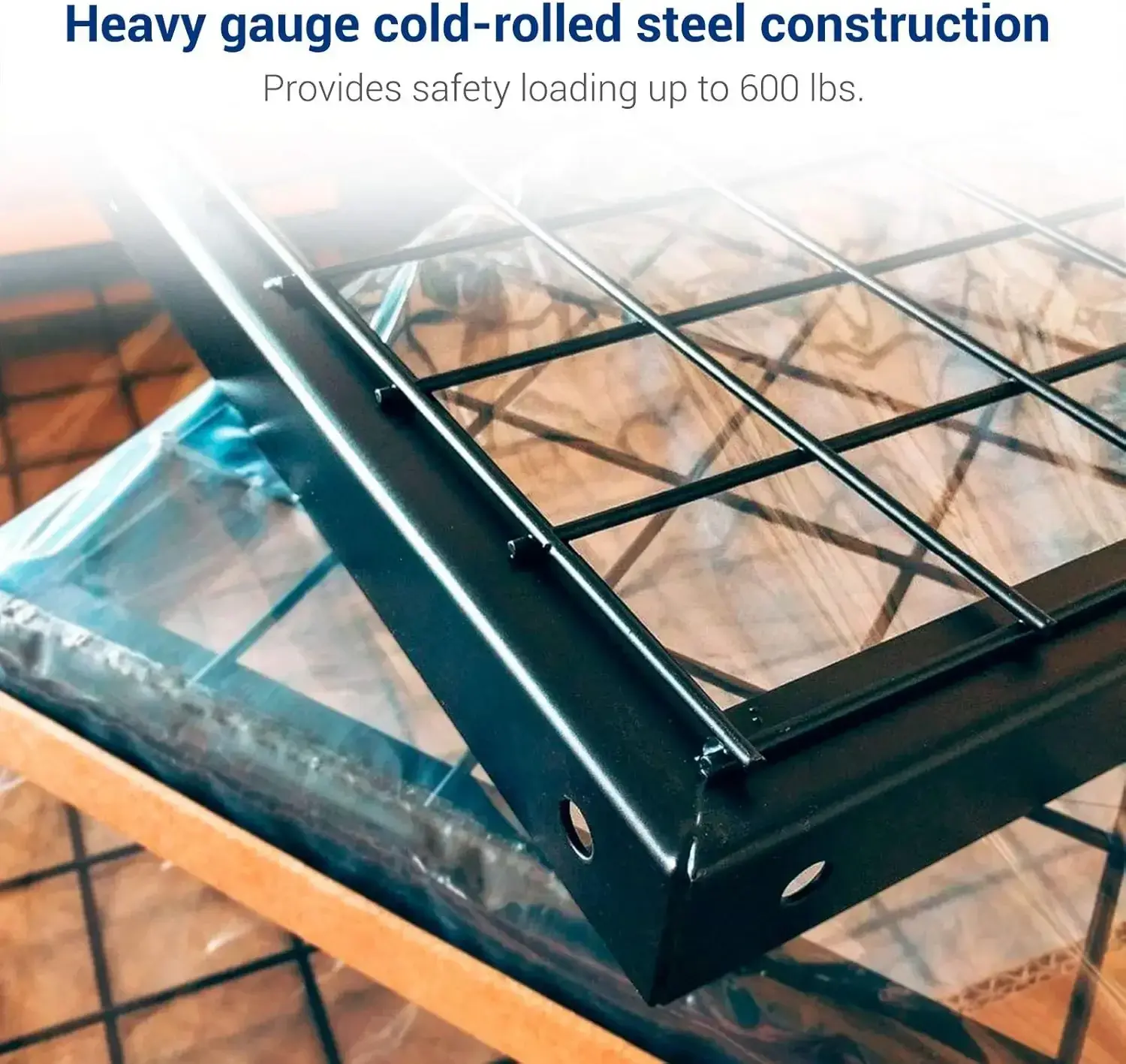 4x8 Overhead Garage Storage Rack w/Hooks Adjustable Ceiling Storage Racks, 96" Length x 48" Width x 40" Height