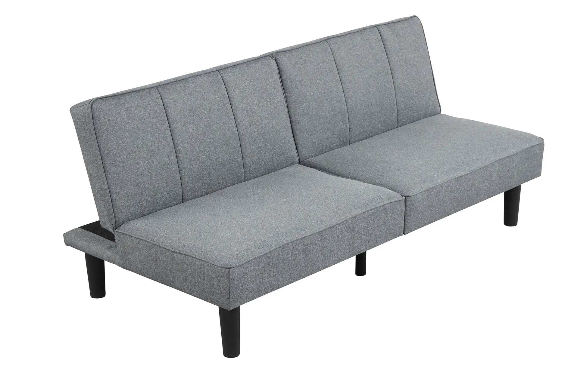 66" Studio Futon, Gray Linen Upholstery