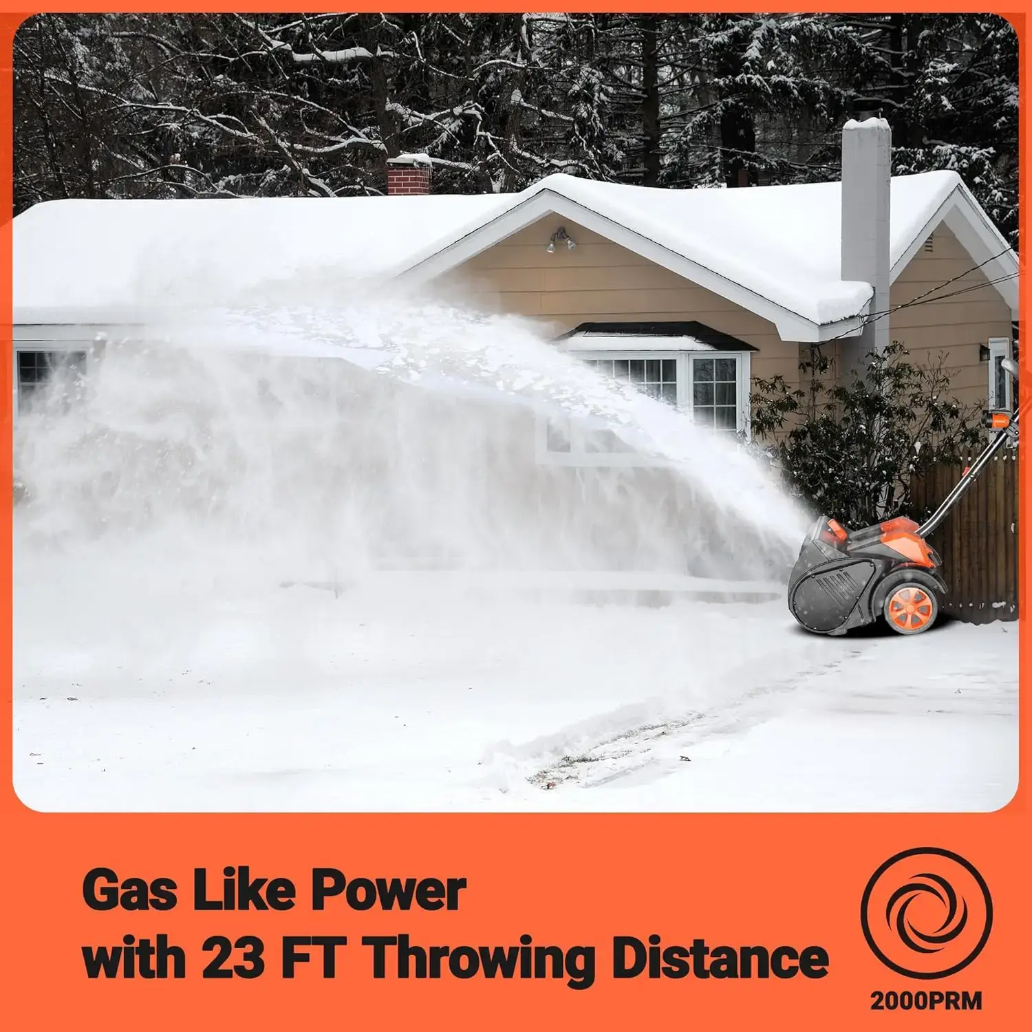 Cordless Snow Shovel with Wheels, 48V | 16-Inch | 4-Ah Brushless Cordless Snow Blower with Directional Plate & LED Lights