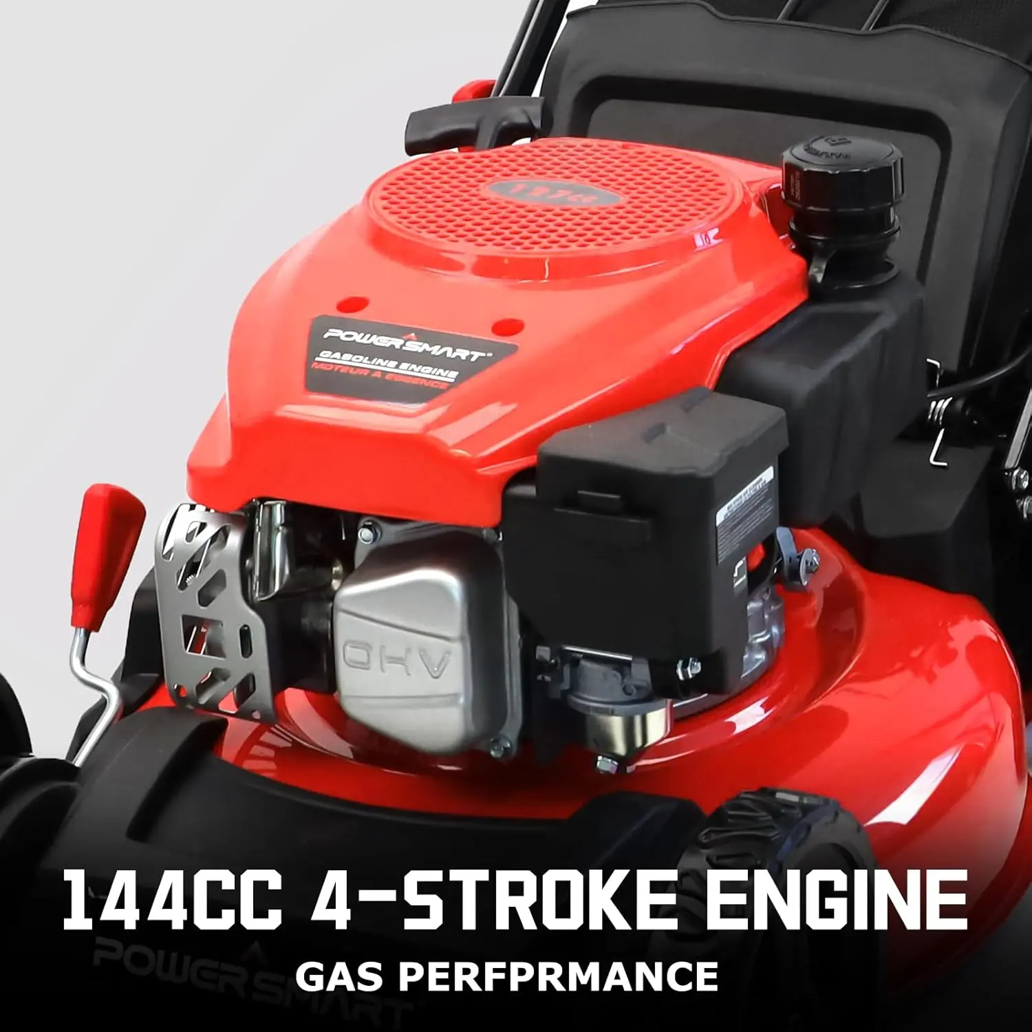 Lawn Mower Gas Powered, 18-Inch 144cc Engine 3-in-1 Walk-Behind Push Lawn Mower, Oil Included