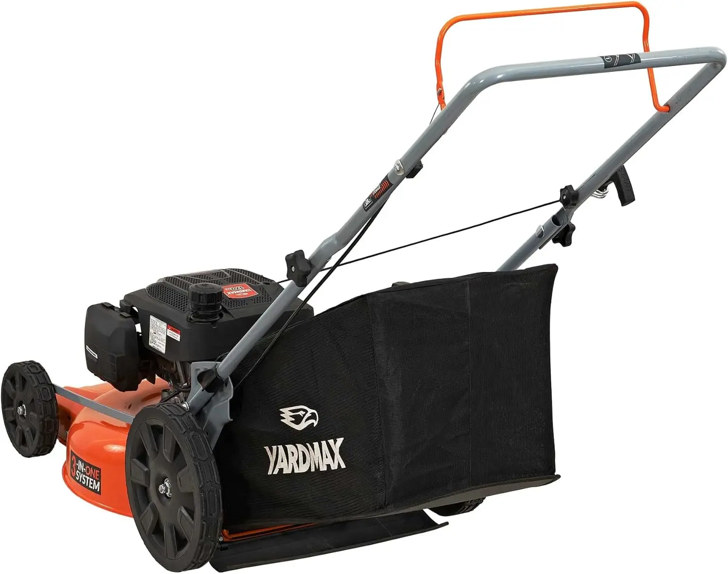 21 in. 170cc 3-in-1 Gas Walk Behind Push Lawn Mower with High Rear Wheels, Seven Cutting Heights from 1.25″ to 3.75″