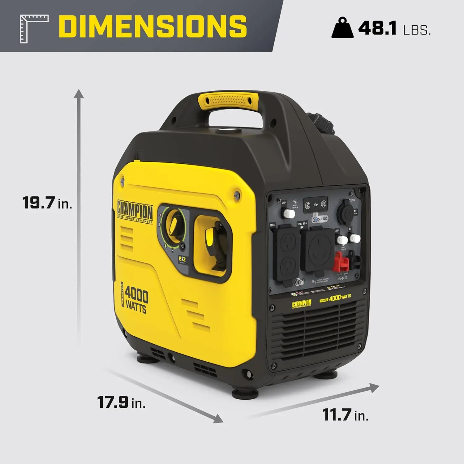 4000-Watt RV Ready Portable Inverter Generator with Quiet Technology and CO Shield