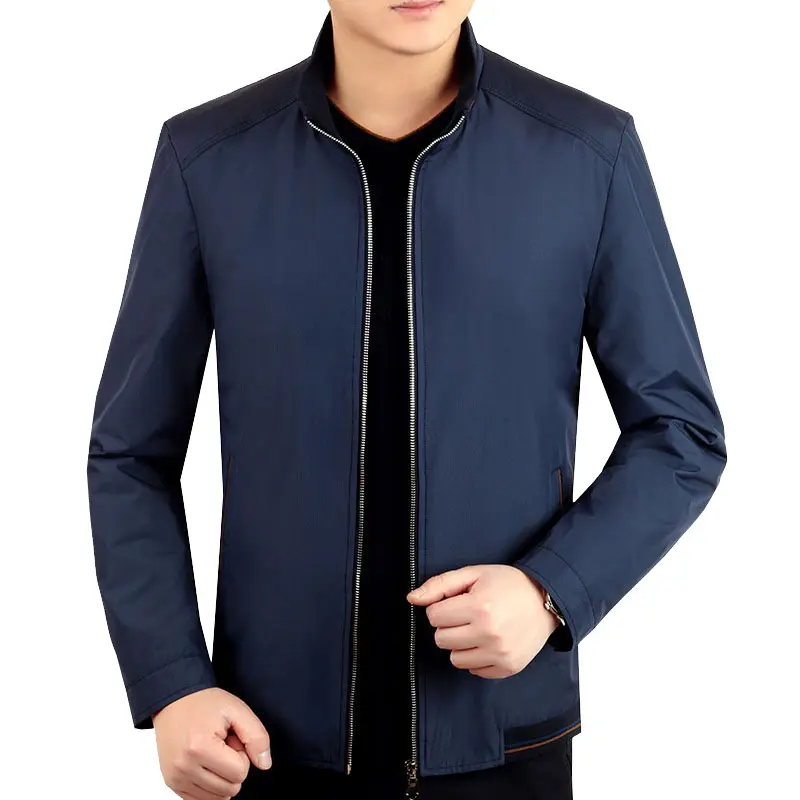 New Spring Men Business Casual Thin Jackets Male Standing Collar Executive Jackets Good Quality Male Slim Fit Jackets Coats 4XL