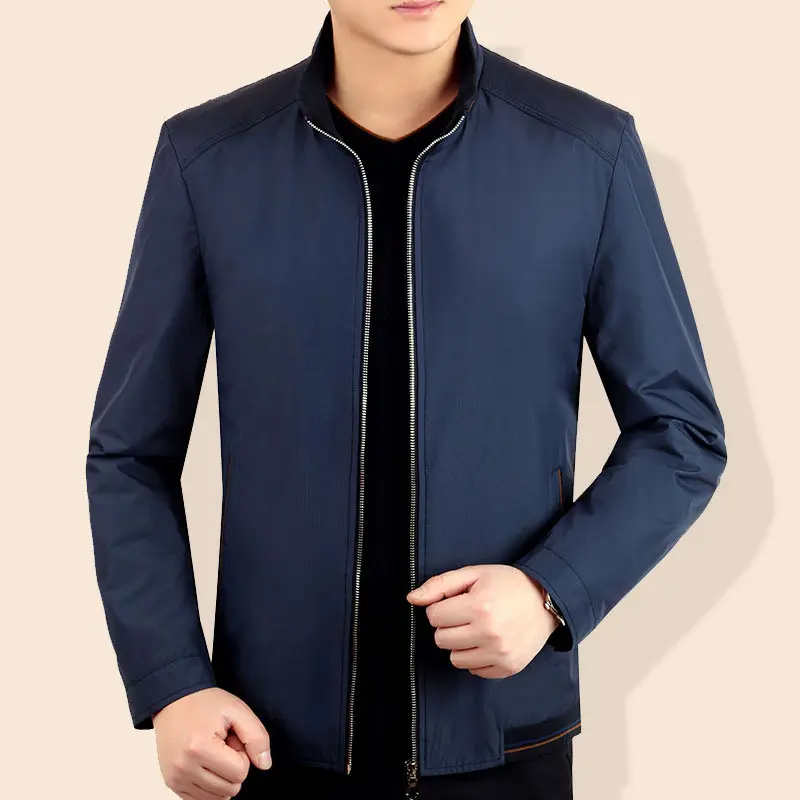 New Spring Men Business Casual Thin Jackets Male Standing Collar Executive Jackets Good Quality Male Slim Fit Jackets Coats 4XL