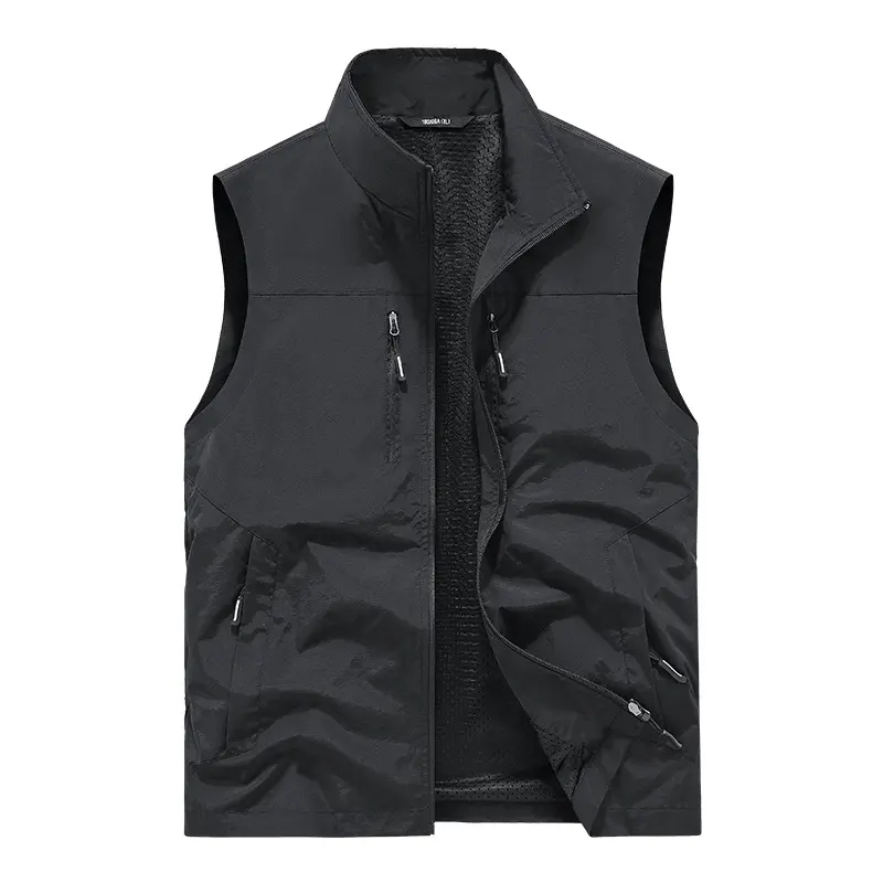 Men Outdoor Thin Cargo Vests New Summer Mesh Breathable Waistcoats Fishing Sleeveless Jackets Male Sportswear Casual Vests 6XL