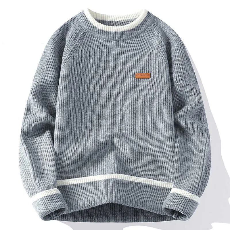 New Fashion Men O-Neck Pullovers Knitted Sweaters Outwear Casual Sweaters High Quality Male Loose Pullovers Winter Clothing 3XL