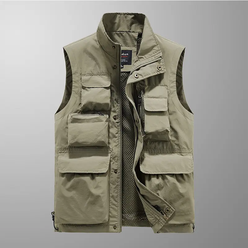 Men Winter Outdoor Fleece Waistcoats Climbing Fishing Vests Jackets Multi-pocket Vests Men Fleece Breathable Vests Coats Size 5X