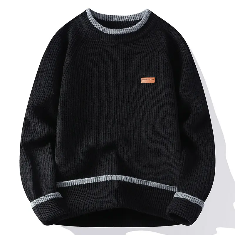 New Fashion Men O-Neck Pullovers Knitted Sweaters Outwear Casual Sweaters High Quality Male Loose Pullovers Winter Clothing 3XL