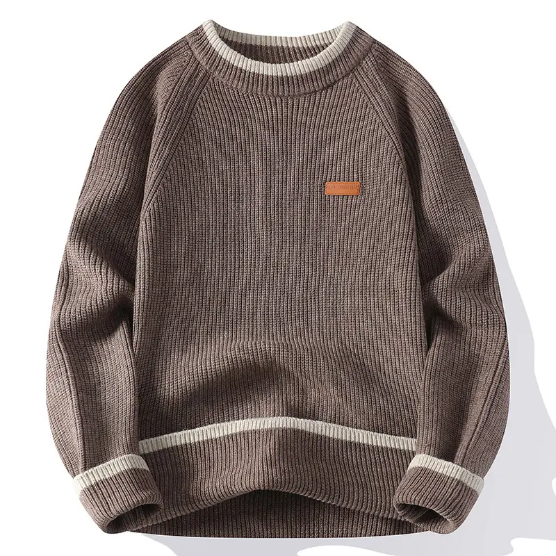 New Fashion Men O-Neck Pullovers Knitted Sweaters Outwear Casual Sweaters High Quality Male Loose Pullovers Winter Clothing 3XL