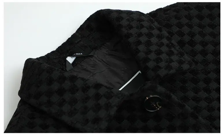 New Spring Men Plaid Cashmere Blazers Suits Jackets Woolen Blends Business Casual Suits Coats Slim Blazers Coats Men's Clothing