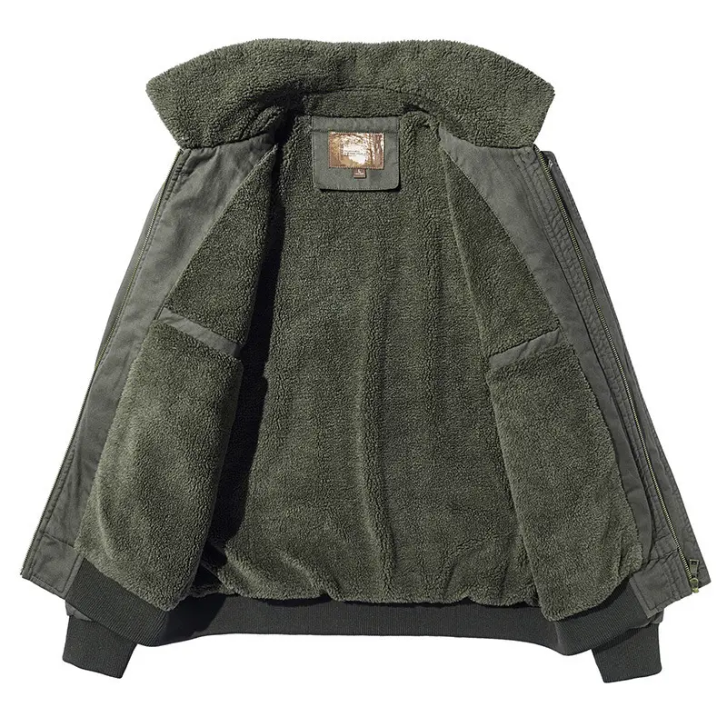 Men Winter Coats Fleece Dwon Jackets Wool Liner Warm Parkas Bomber Jackets Good Quality Male Casual Outwear Winter Clothes 5XL