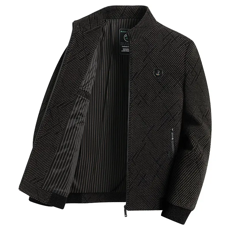 New Spring Autumn Men Stand Collar Business Casual Jackets High Quality Male Slim Fit Executive Jackets Coats Men's Clothing 4XL