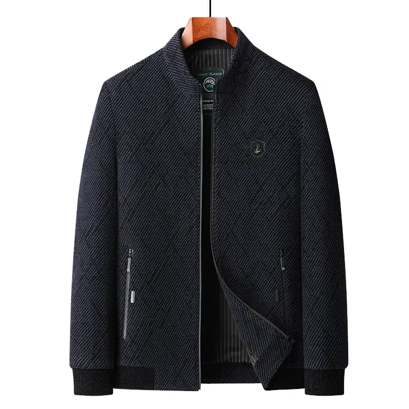 New Spring Autumn Men Stand Collar Business Casual Jackets High Quality Male Slim Fit Executive Jackets Coats Men's Clothing 4XL