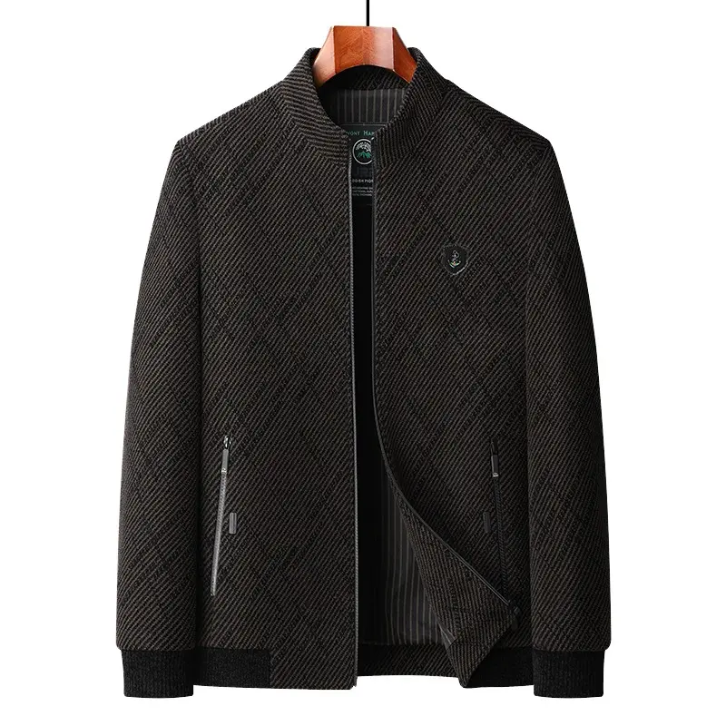 New Spring Autumn Men Stand Collar Business Casual Jackets High Quality Male Slim Fit Executive Jackets Coats Men's Clothing 4XL