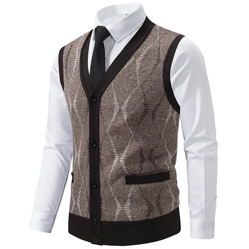 New Spring Autumn Men Sleeveless Cardigans Casual Sweater Vests Good Quality Male Outwear Sleeveless Sweatercoats Vests Size 3XL
