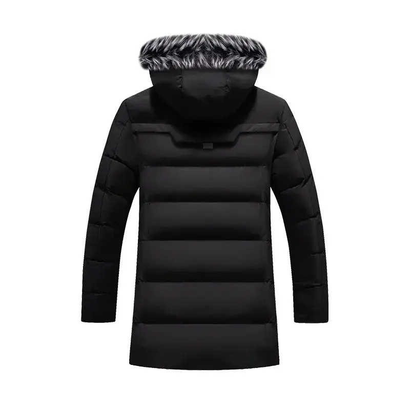 Men Winter Trench Coats Long Down Jackets Hooded Casual Jackets High Quality Male Cotton Slim Warm Parkas Fleece Winter Coats
