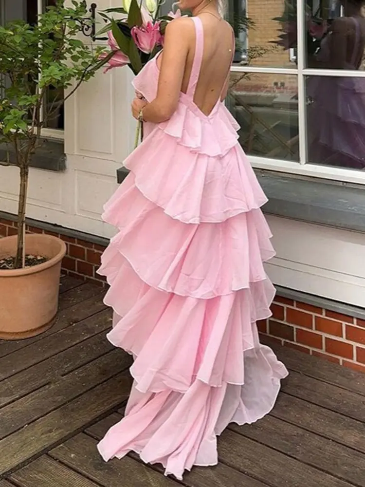 Summer New Style Beach Skirt Strap Hanging Neck Stacked Dress Cake Skirt