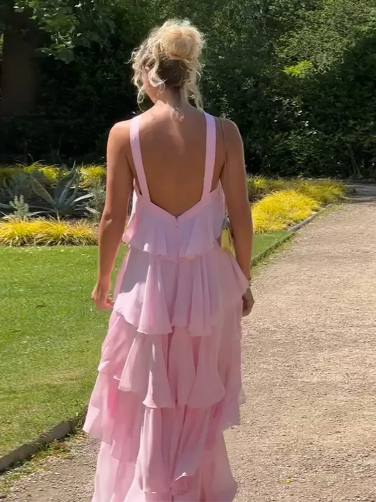 Summer New Style Beach Skirt Strap Hanging Neck Stacked Dress Cake Skirt