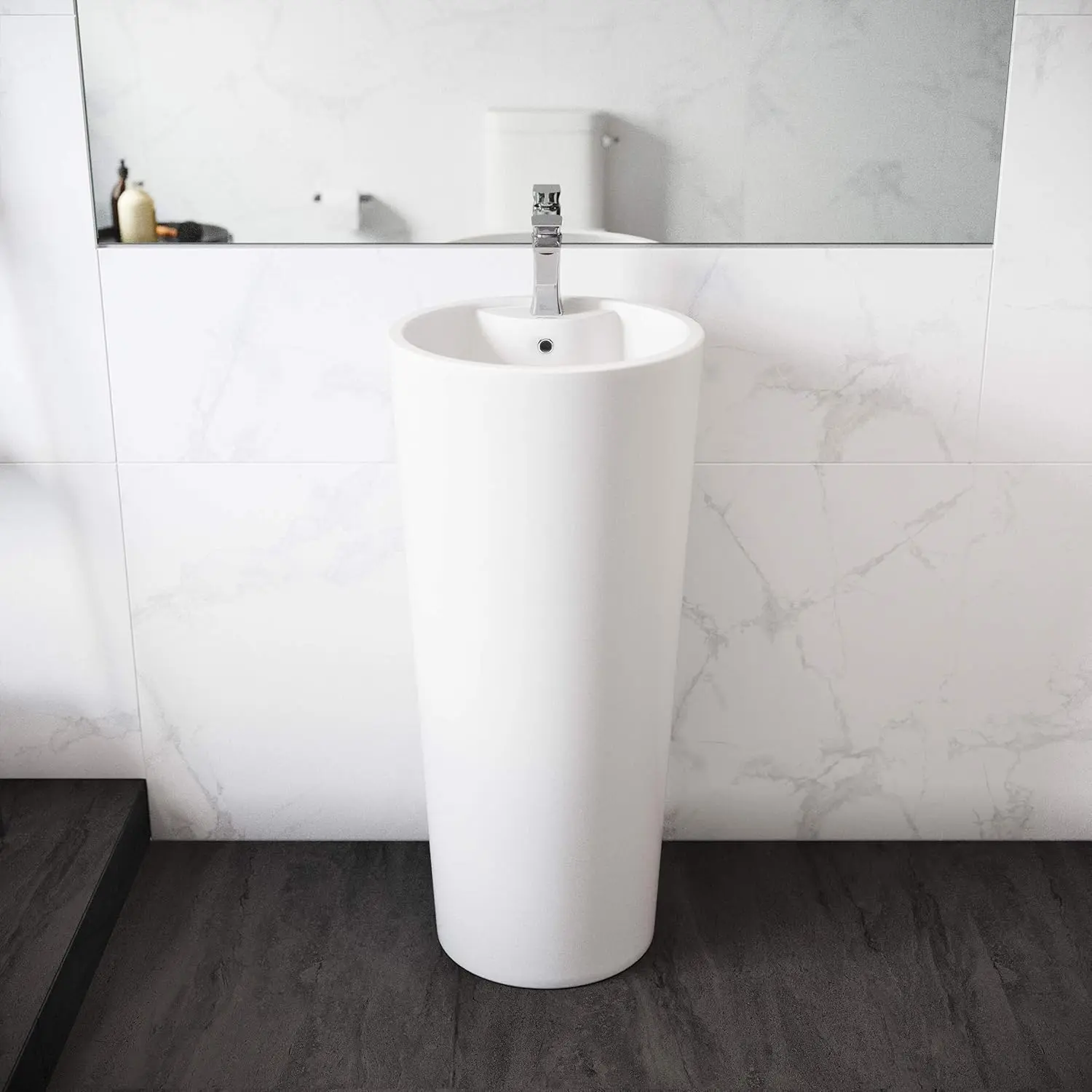 Well Made Forever SM-PS307 Monaco Pedestal Sink, Glossy White