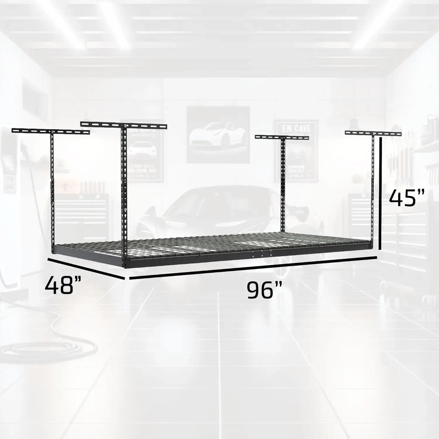 2-Pack 4 x 8 MonsterRax Overhead Garage Storage Rack, Ceiling Racks for Garage, Organization Shelving