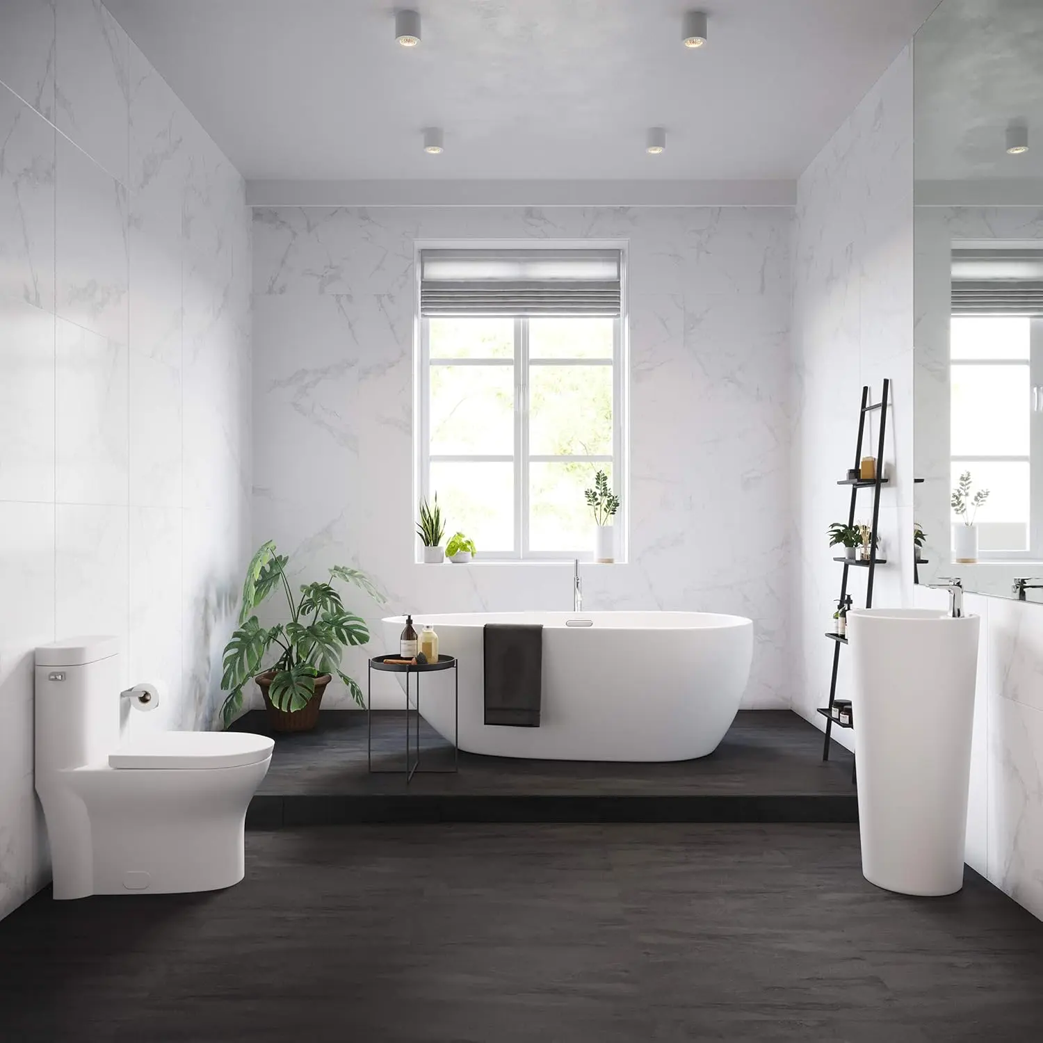 Well Made Forever SM-PS307 Monaco Pedestal Sink, Glossy White