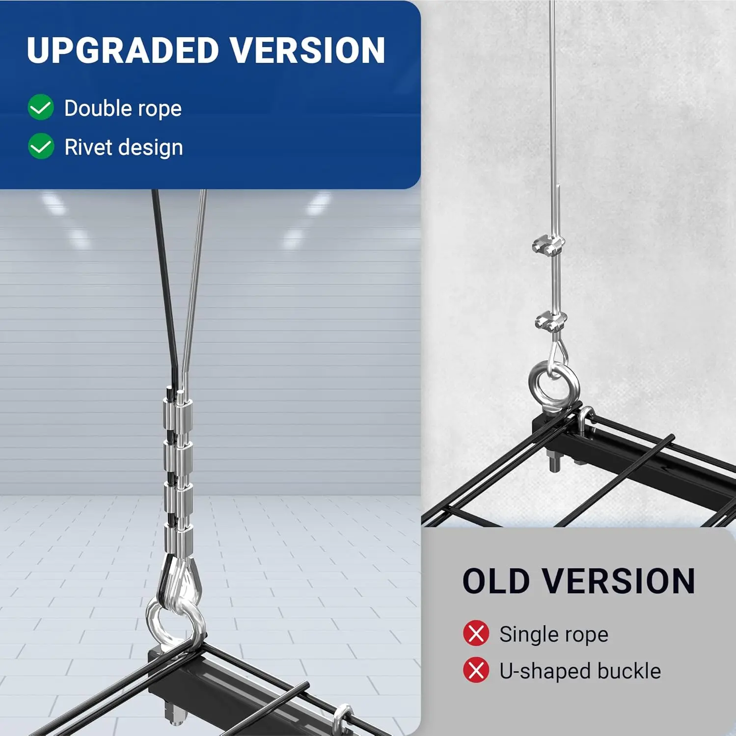 Garage Lifting Metal Rack, 4x4 Ft Overhead Garage Storage Racks, Adjustable Heavy-Duty Ceiling Organization System