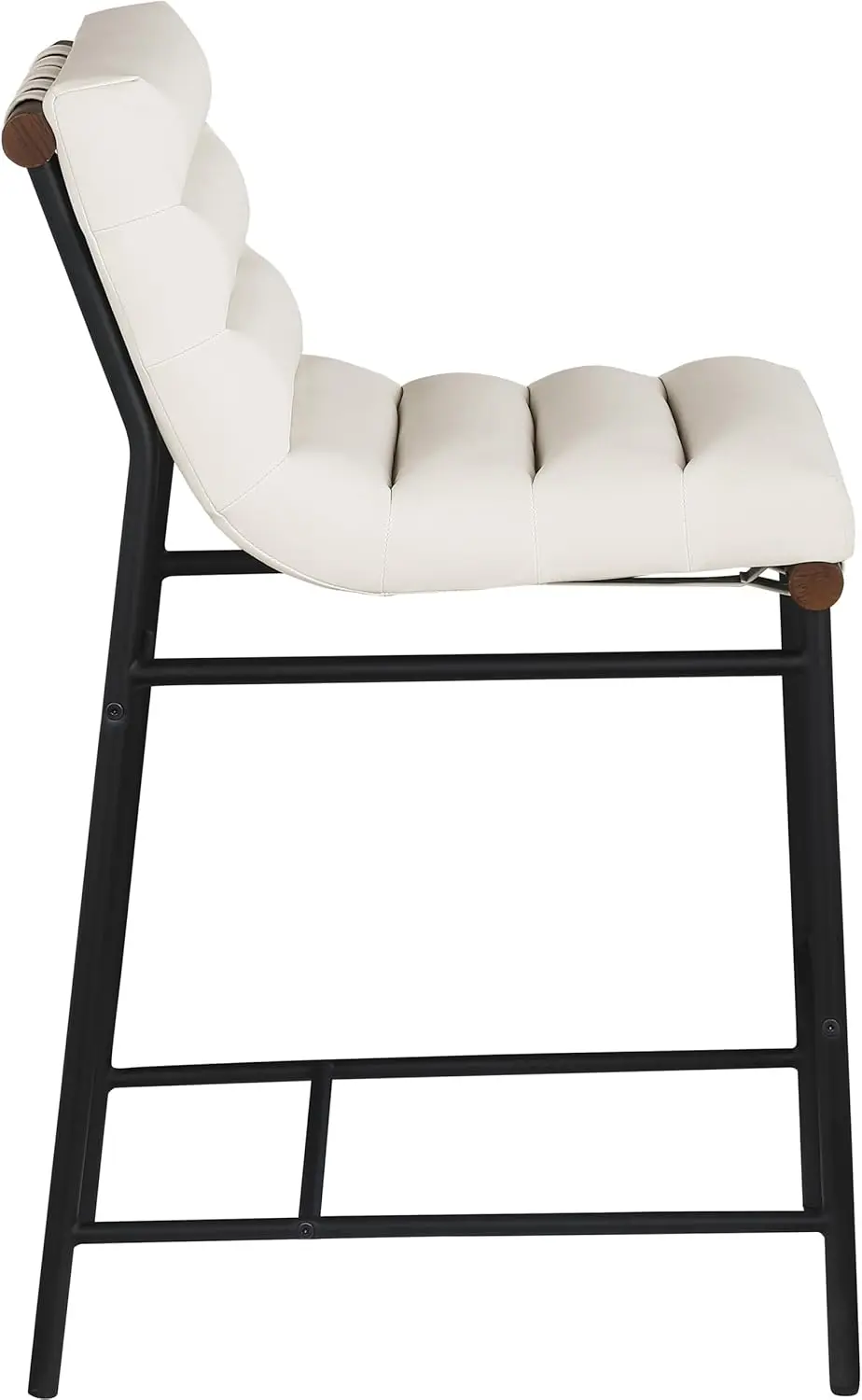 813Cream-C Burke Collection Modern | Contemporary Counter Stool with Soft Cream Vegan Leather,  Matte Black Metal Frame, Cream