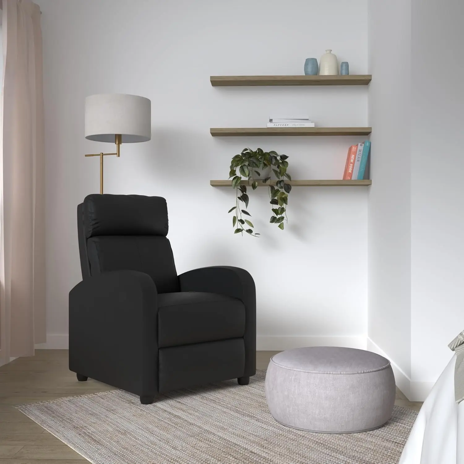 Recliner Chair for Living Room Modern Wingback Sofa Home Theater Seating Push Back Reclining Chair with Lumbar Support