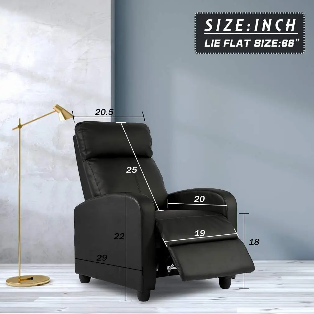 Recliner Chair for Living Room Modern Wingback Sofa Home Theater Seating Push Back Reclining Chair with Lumbar Support