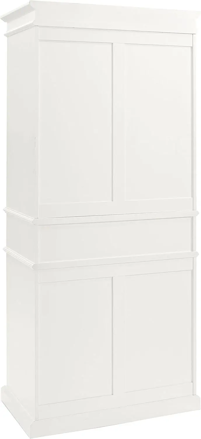 Parsons Traditional Pantry Storage Cabinet with Shelves, Kitchen, Dining, or Laundry Room, White