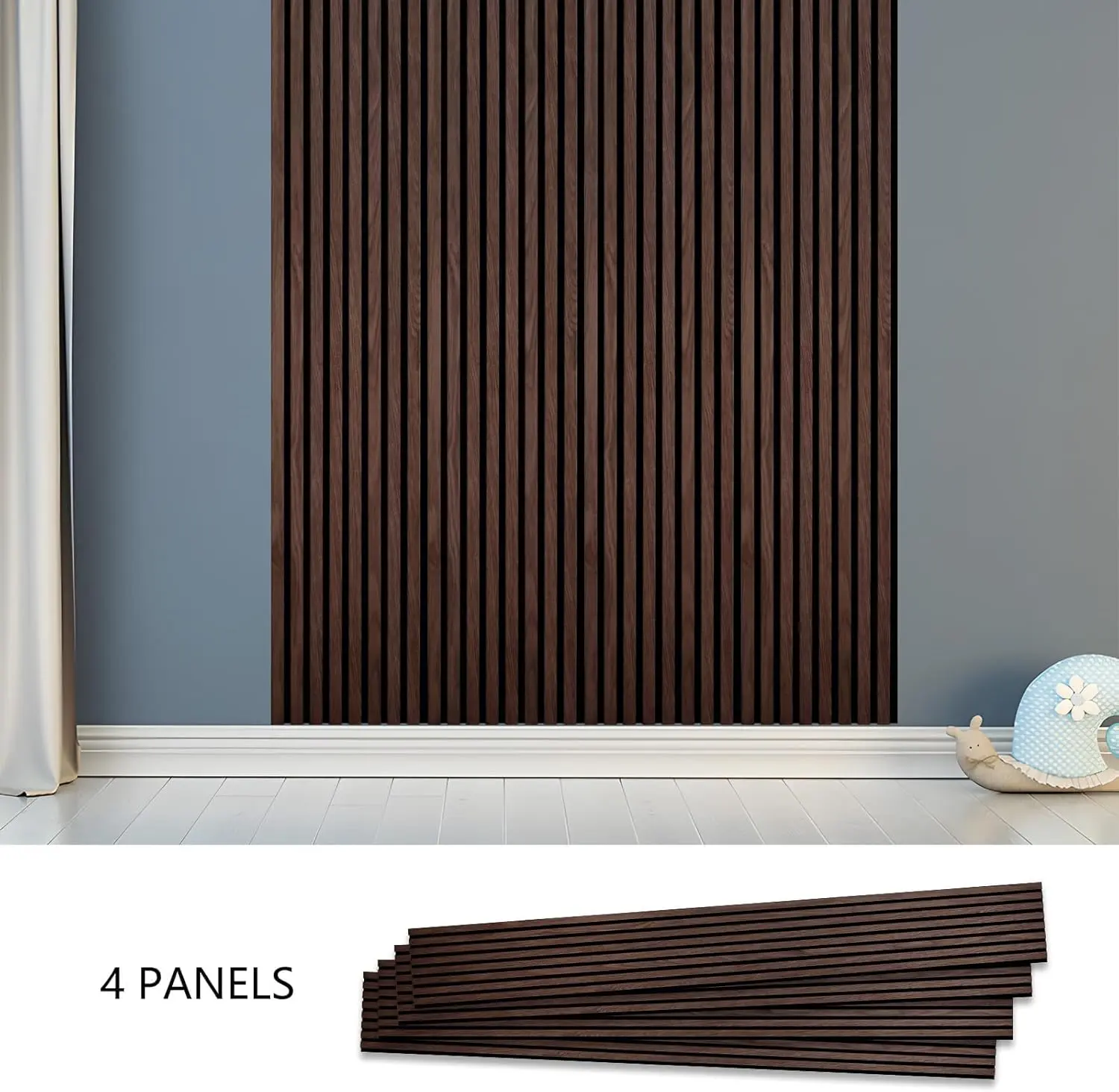 Wood Panels for Wall，Oak Acoustic Wall Panels，4PK Wall Wood，94.49” x 12 - Soundproof