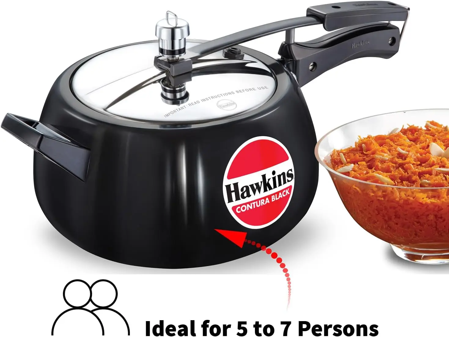 Contura Black Pressure Cooker, 5 Litre, Black (CB50)