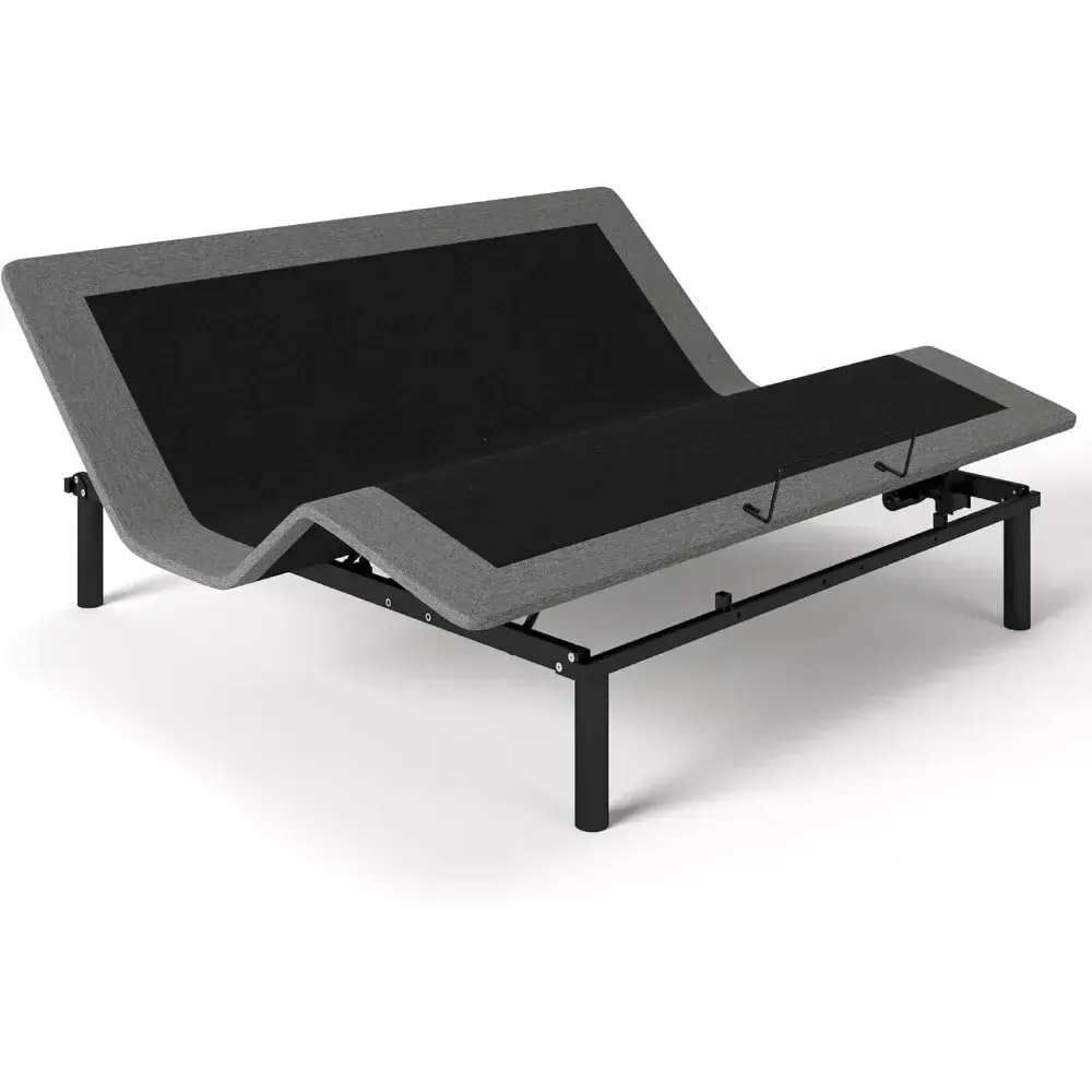 King Size Adjustable Bed Frame, Electric Bed Base, Wireless Remote Control, Whisper Quiet Durable Motor, Independent Head and Fo