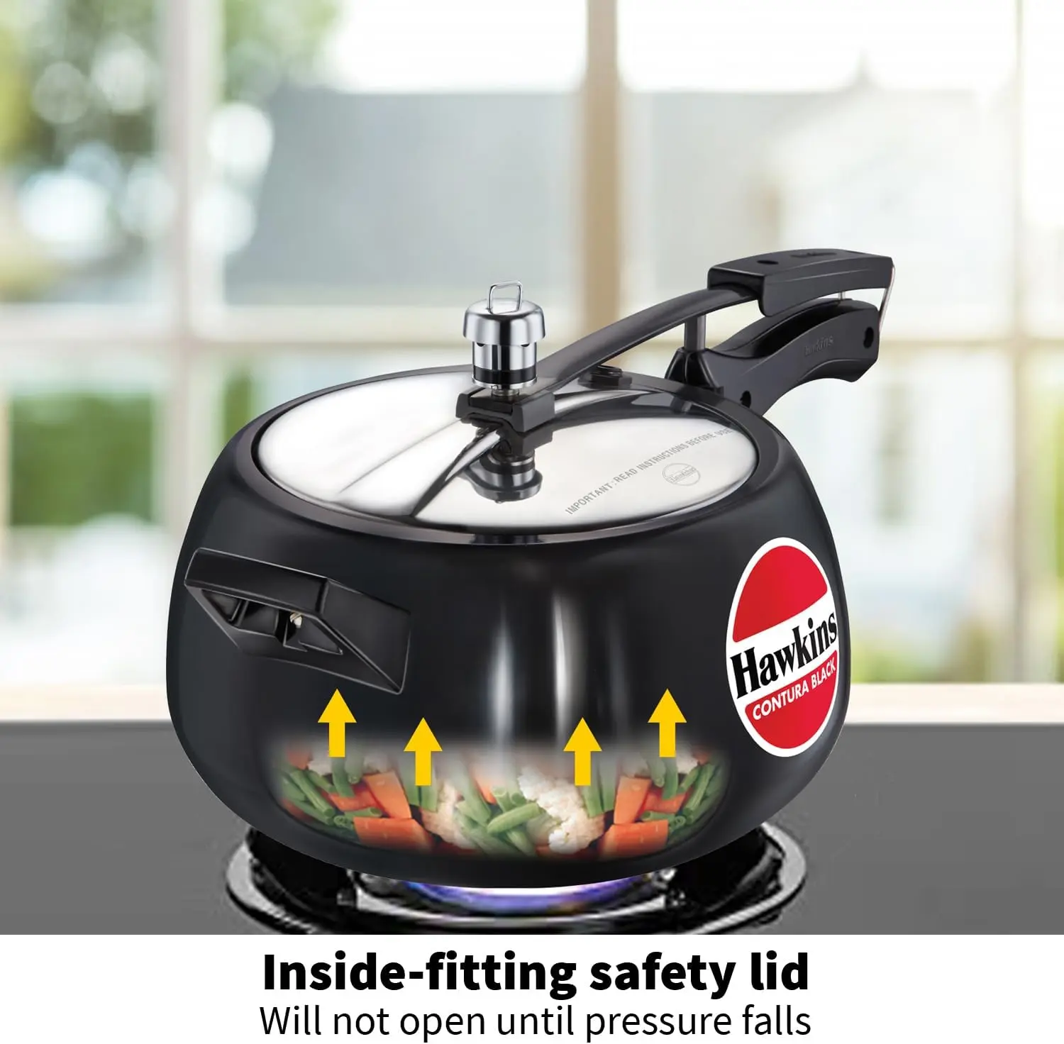 Contura Black Pressure Cooker, 5 Litre, Black (CB50)