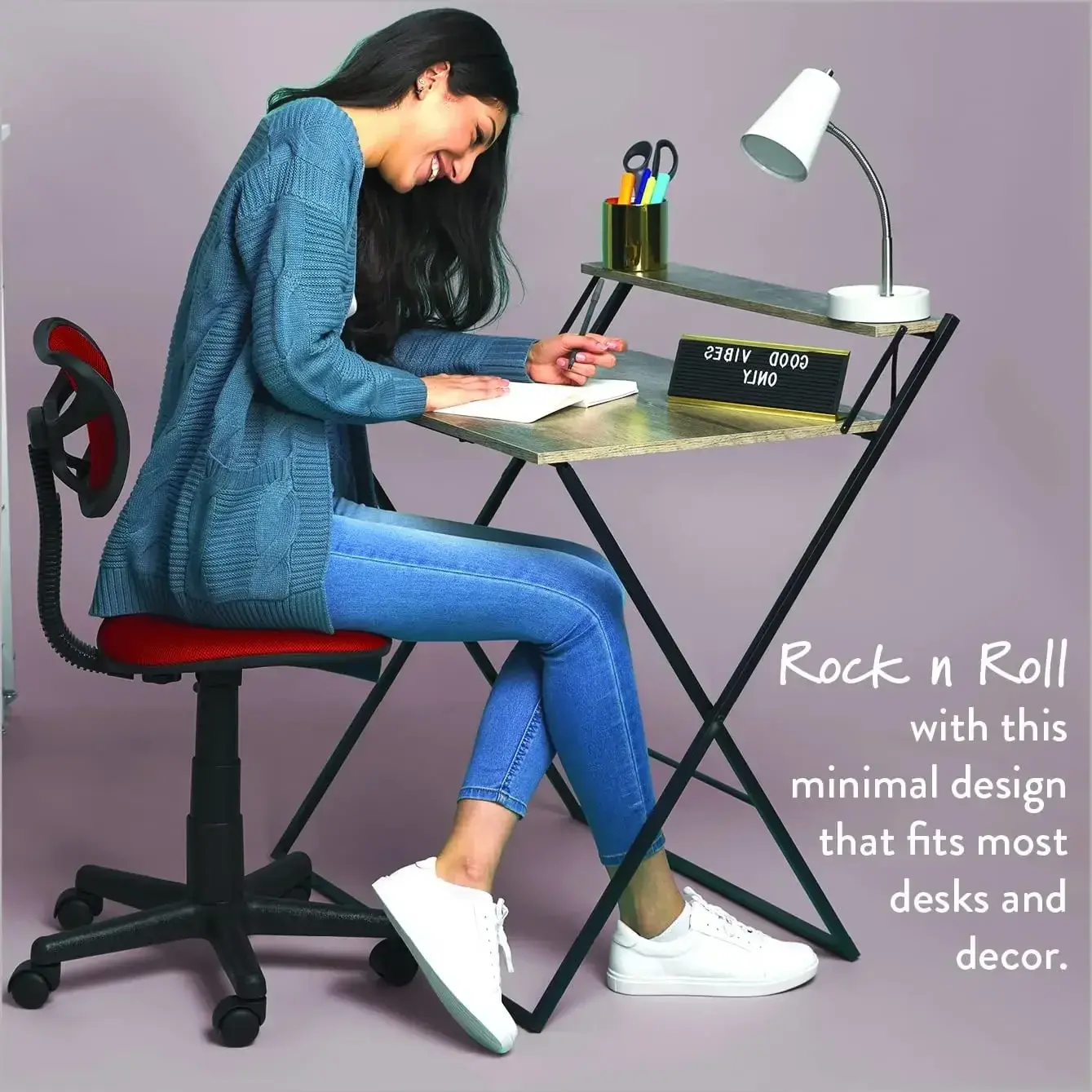 Swivel Mesh Desk Chair, Red 21D x 21W x 33H in