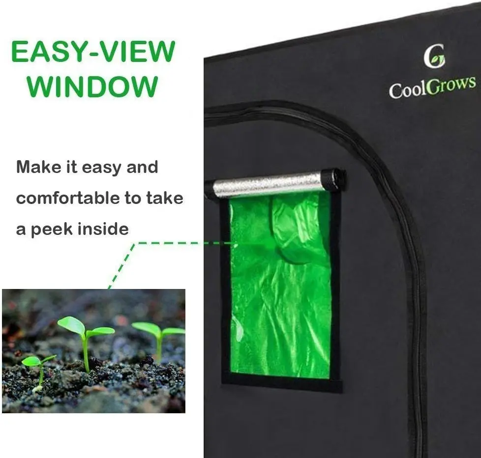 Grow Tent, 8x4 Feet Mylar Grow Tent with Obeservation Window and Floor Tray for Indoor Plant Growing (96"x48"x80")