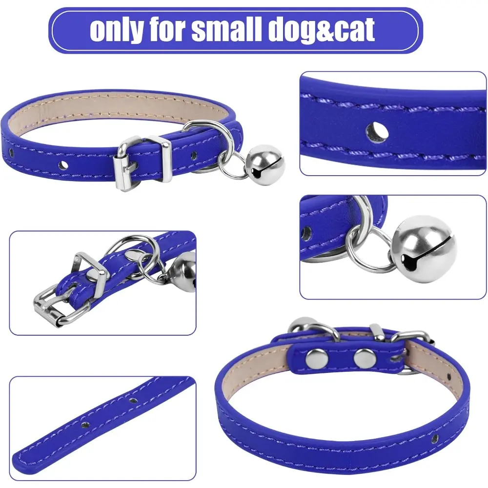 Blue Miniature Dog Collar, 3/8 inch Wide