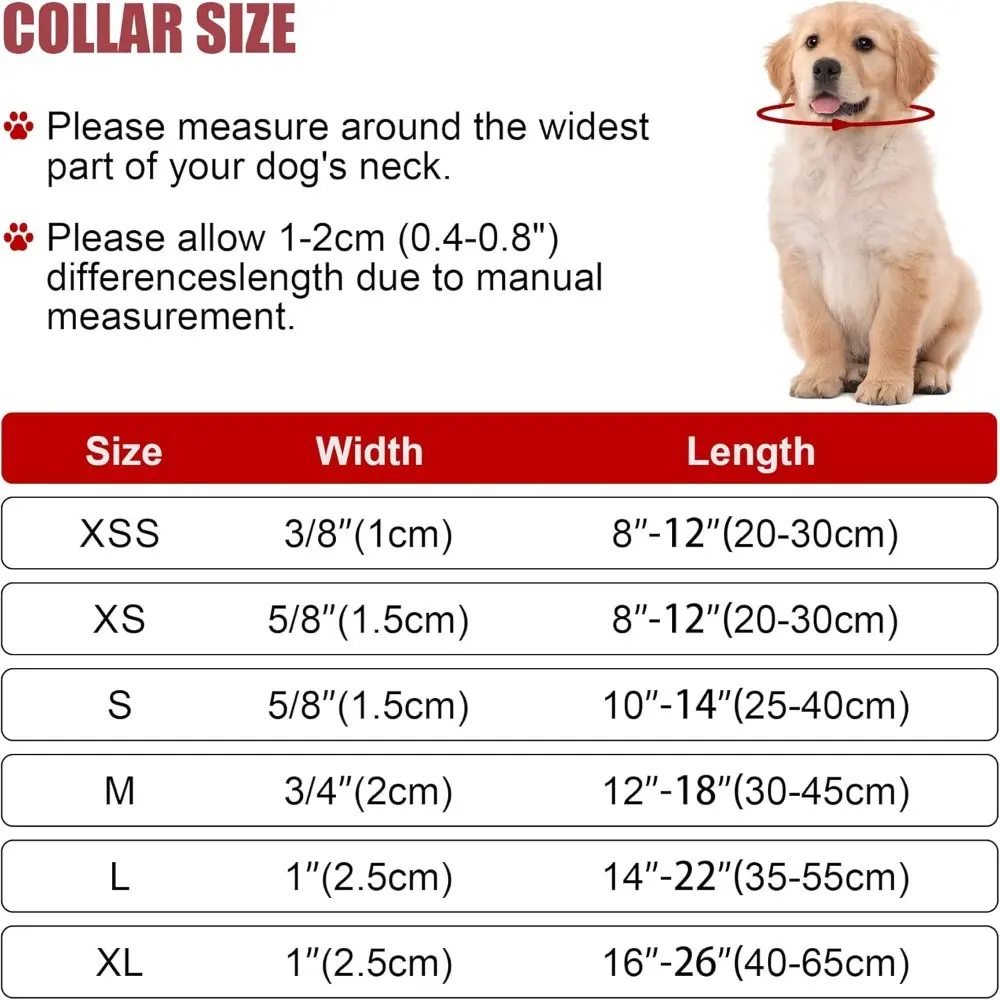 Adjustable Safety Reflective Nylon Dog Collar for Small to Large Dogs in Hot Pink, XS Size