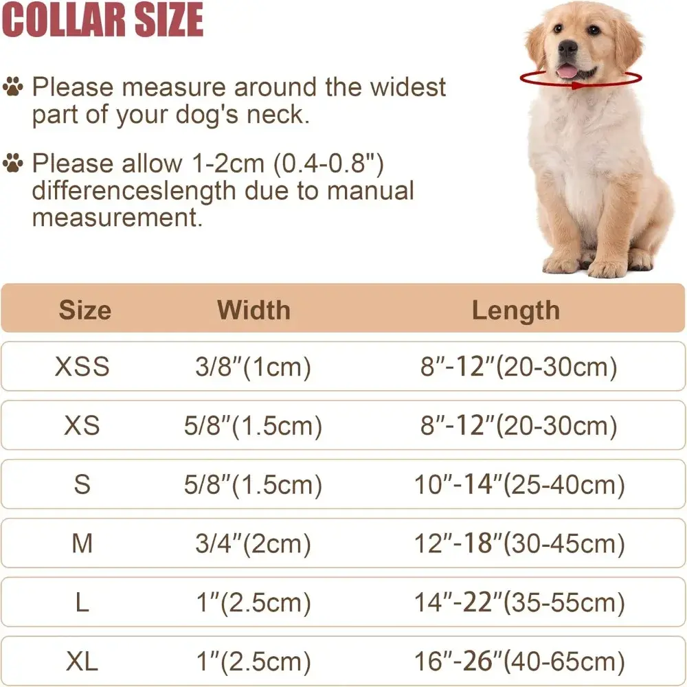 Adjustable Safety Reflective Nylon Dog Collar, Pink, Suitable for Small to Large Dogs