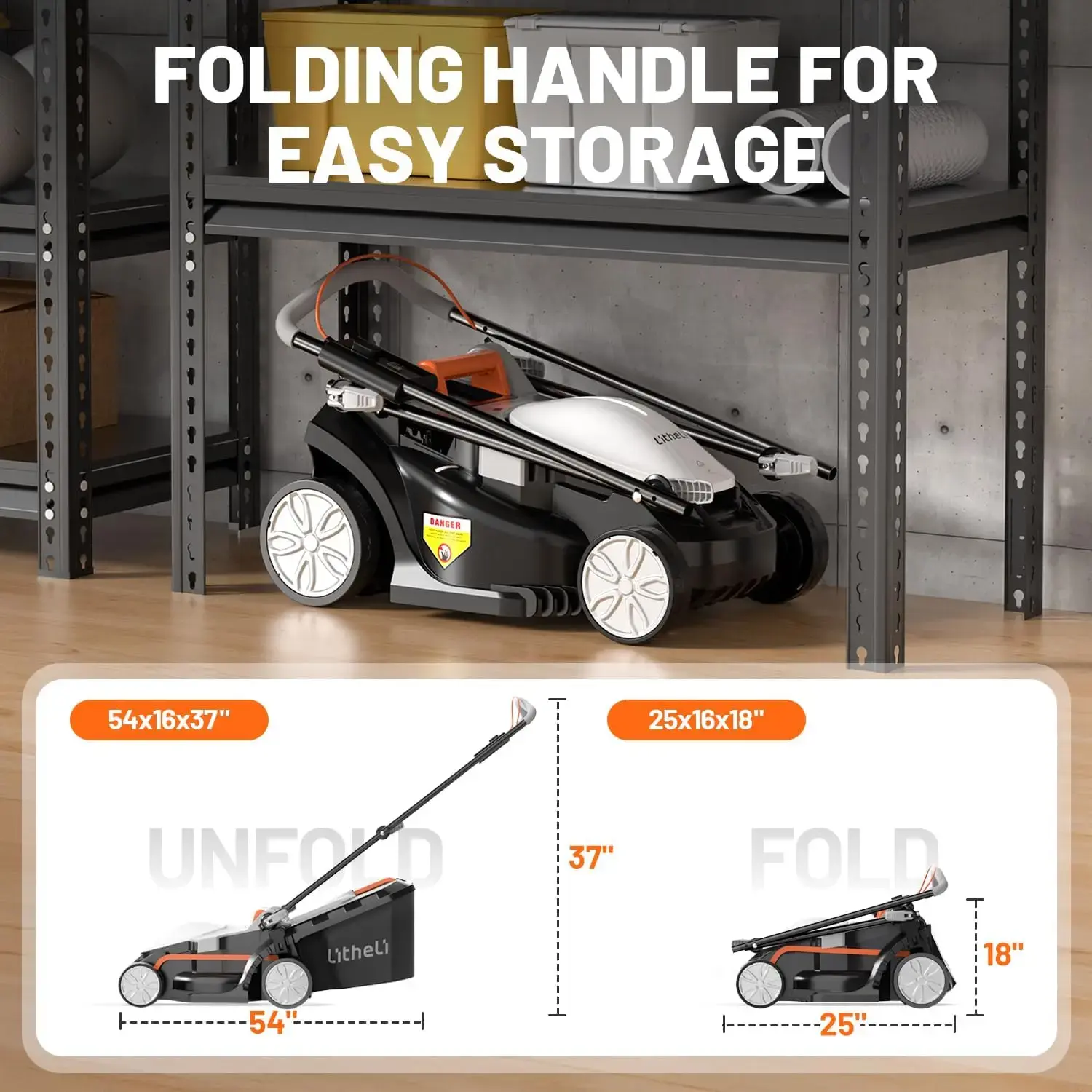 Cordless Lawn Mower 13 Inch, U20 Handy+ 20V Electric Lawn Mowers for Garden,5 Heights Adjustment,4.0Ah Portable Battery Included