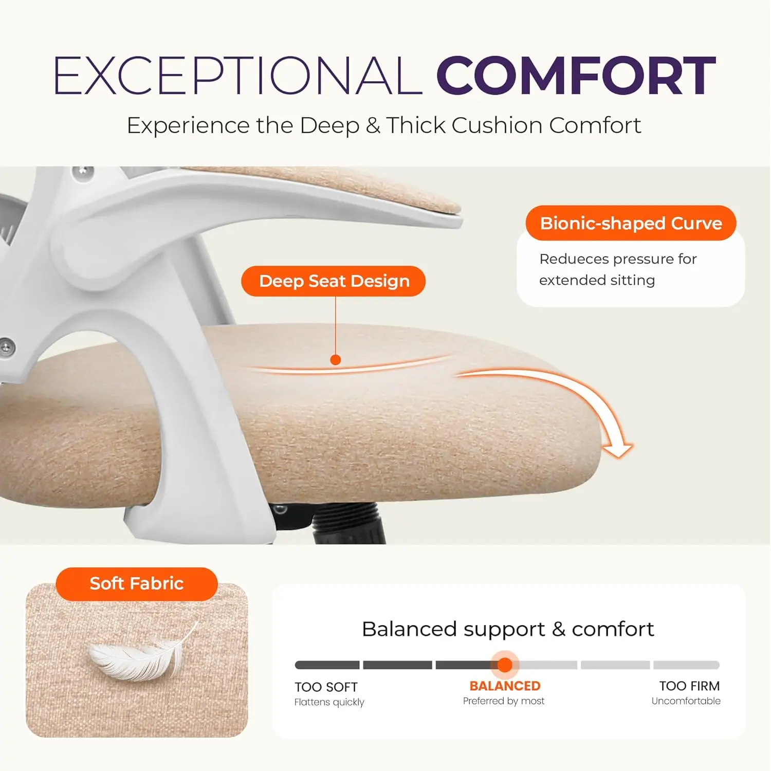 Office Desk Computer Gaming Chair with Ergonomic Lumbar Back Support Flip-up Padded Armrest Adjustable Height and Wheels