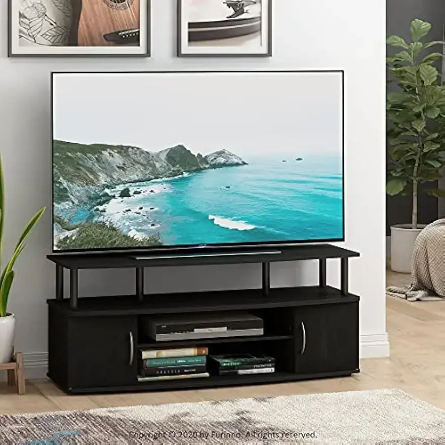 JAYA Large Entertainment Stand for TV Up to 55 Inch, Blackwood