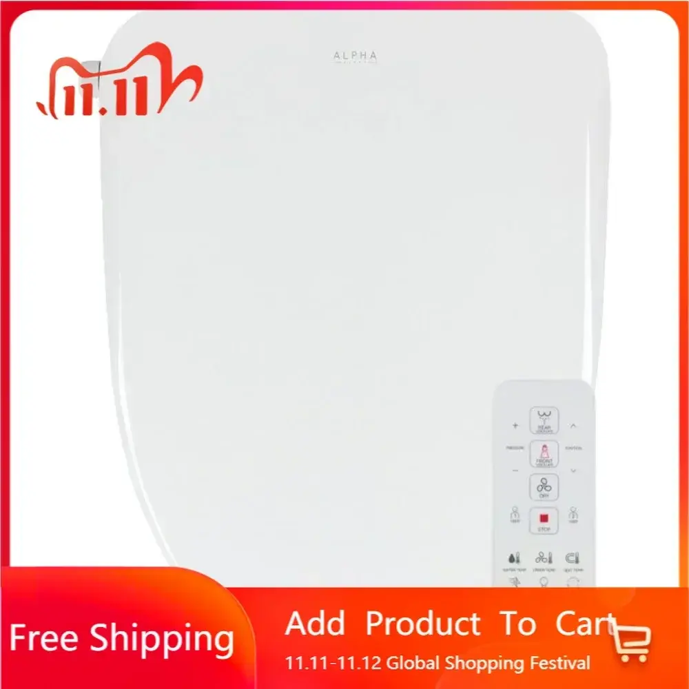UX Pearl Bidet Toilet Seat in Round White , Ultra Low Profile , Endless Warm Water