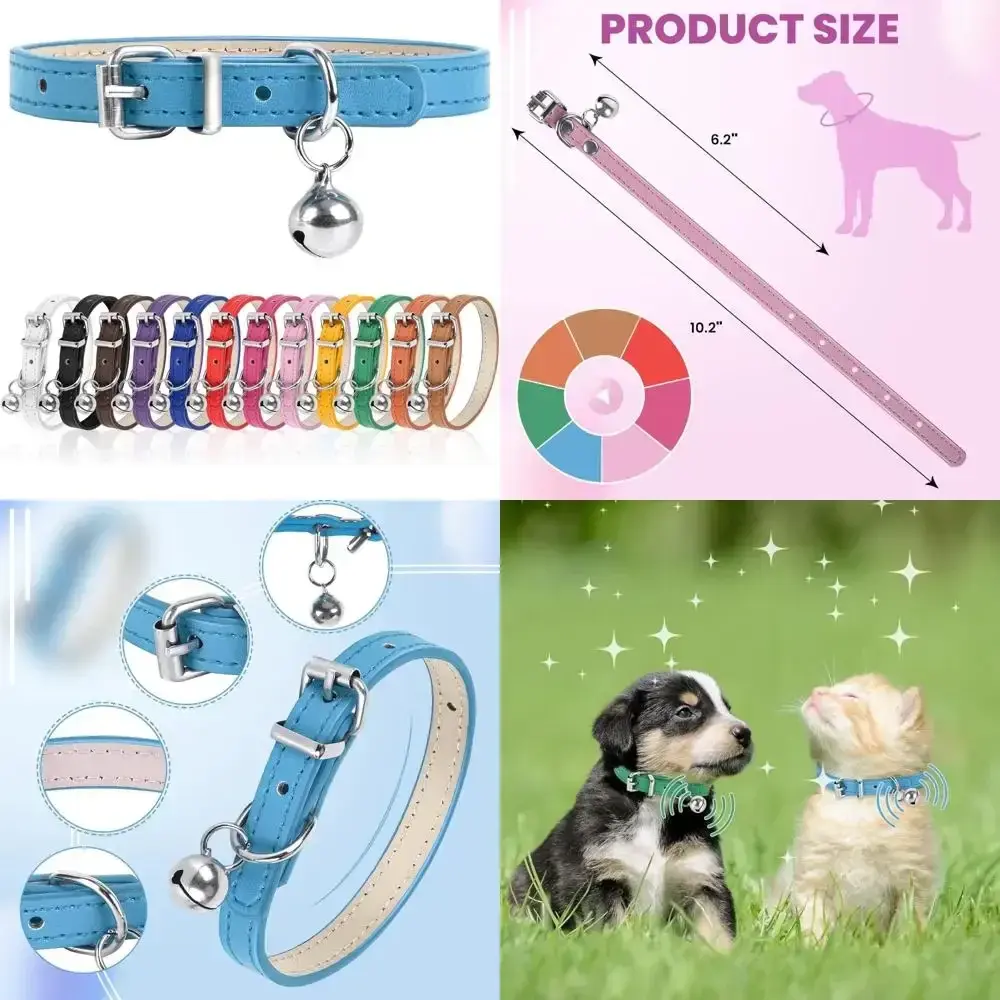 Adjustable Blue Dog Collar for Small, Medium, and Large Dogs, XXS Size, 3/8 Inch Width