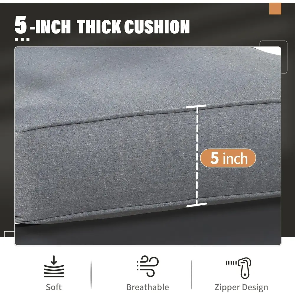 all-weather aluminum outdoor sofa chairs with cushions, grey, set of 2